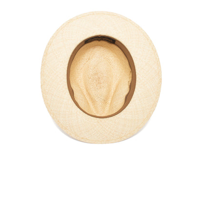 Goorin Bros. puerto lopez center dent wide brim straw fedora hat Natural under view
