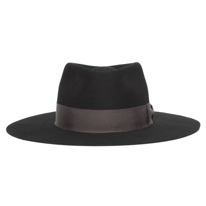 Goorin Bros. silent sam wool wide brim fedora Black front view