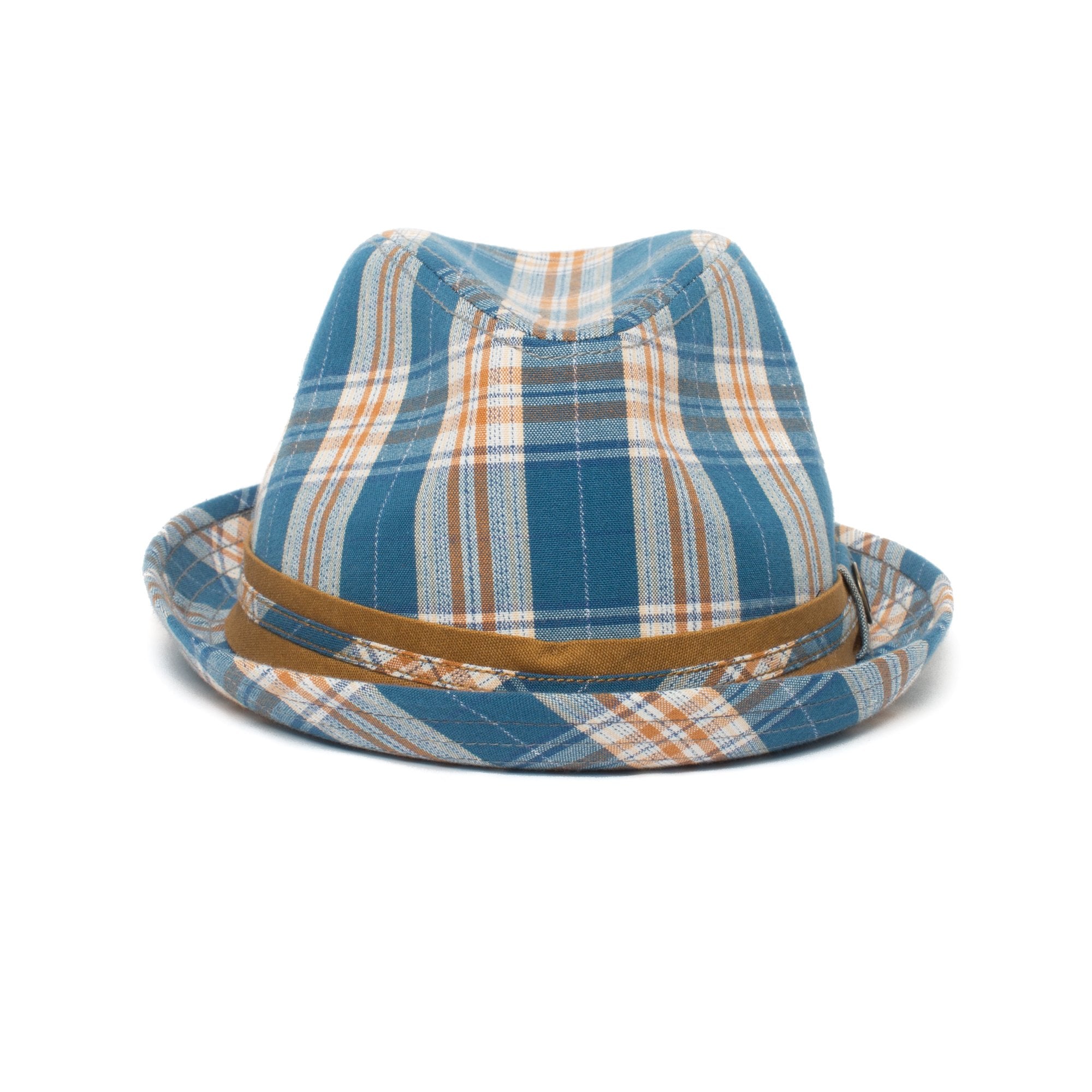 Goorin Bros. birdie center dent short brim cotton fedora hat Navy front view
