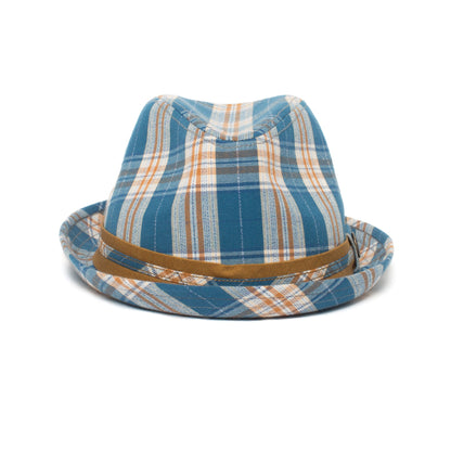 Goorin Bros. birdie center dent short brim cotton fedora hat Navy front view