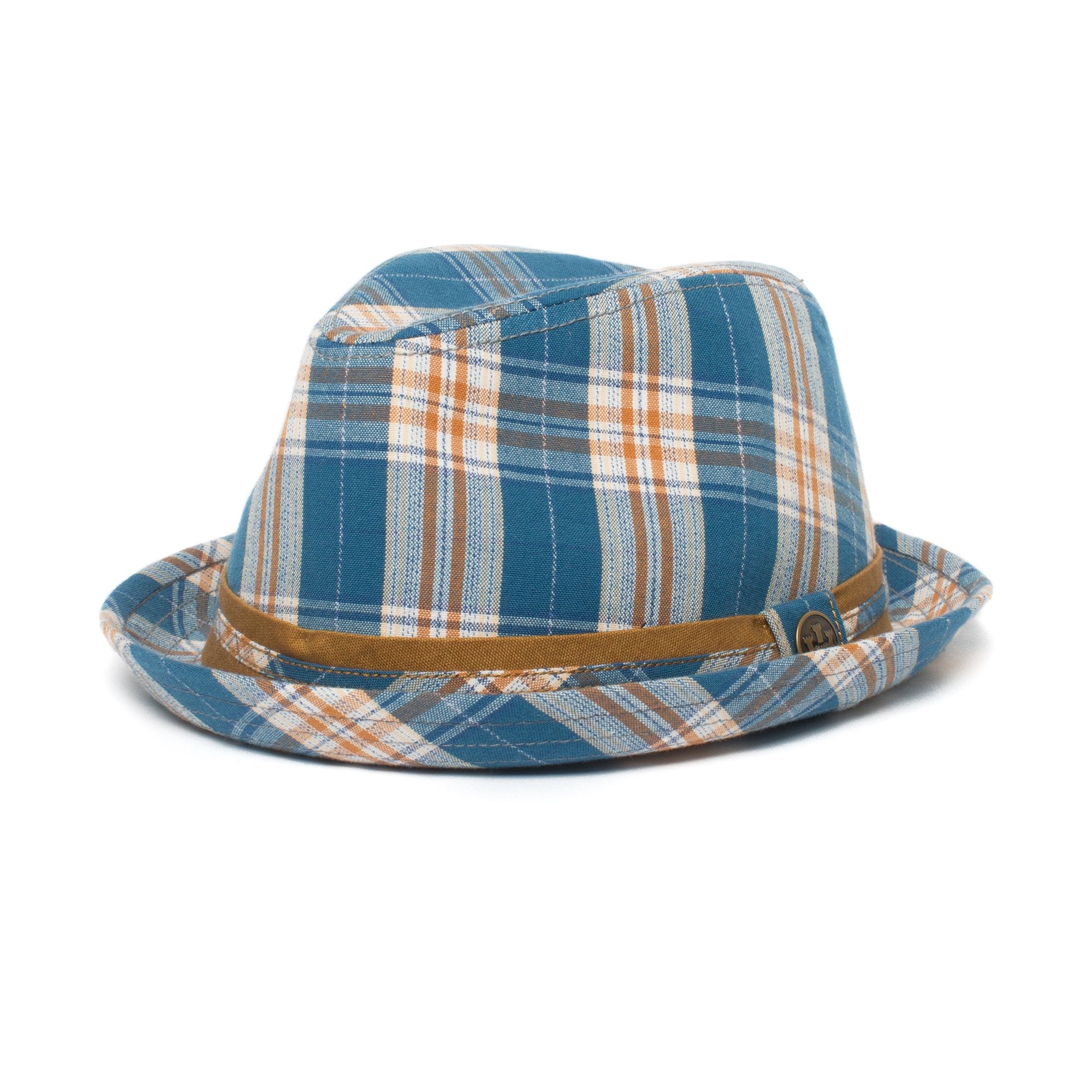 Goorin Bros. birdie center dent short brim cotton fedora hat Navy left side view