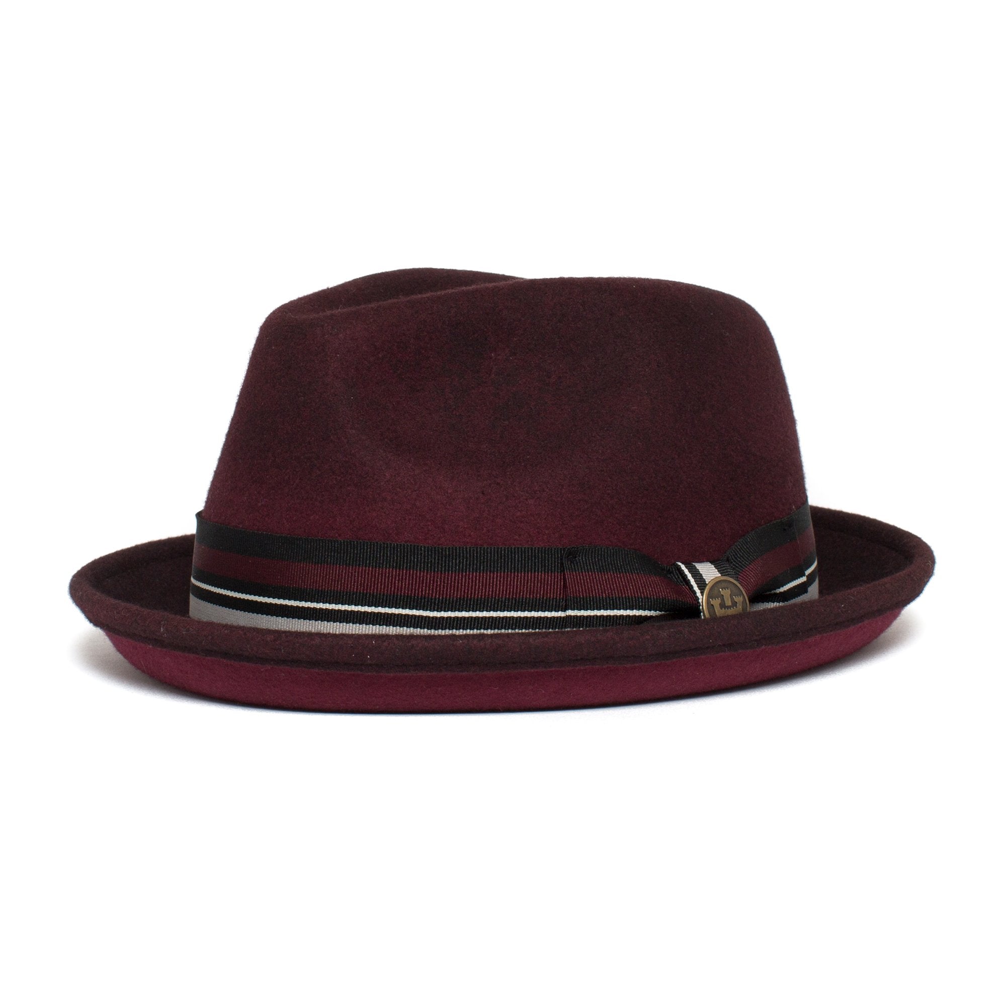 Goorin Bros. miles d wool flip up fedora Maroon left side view