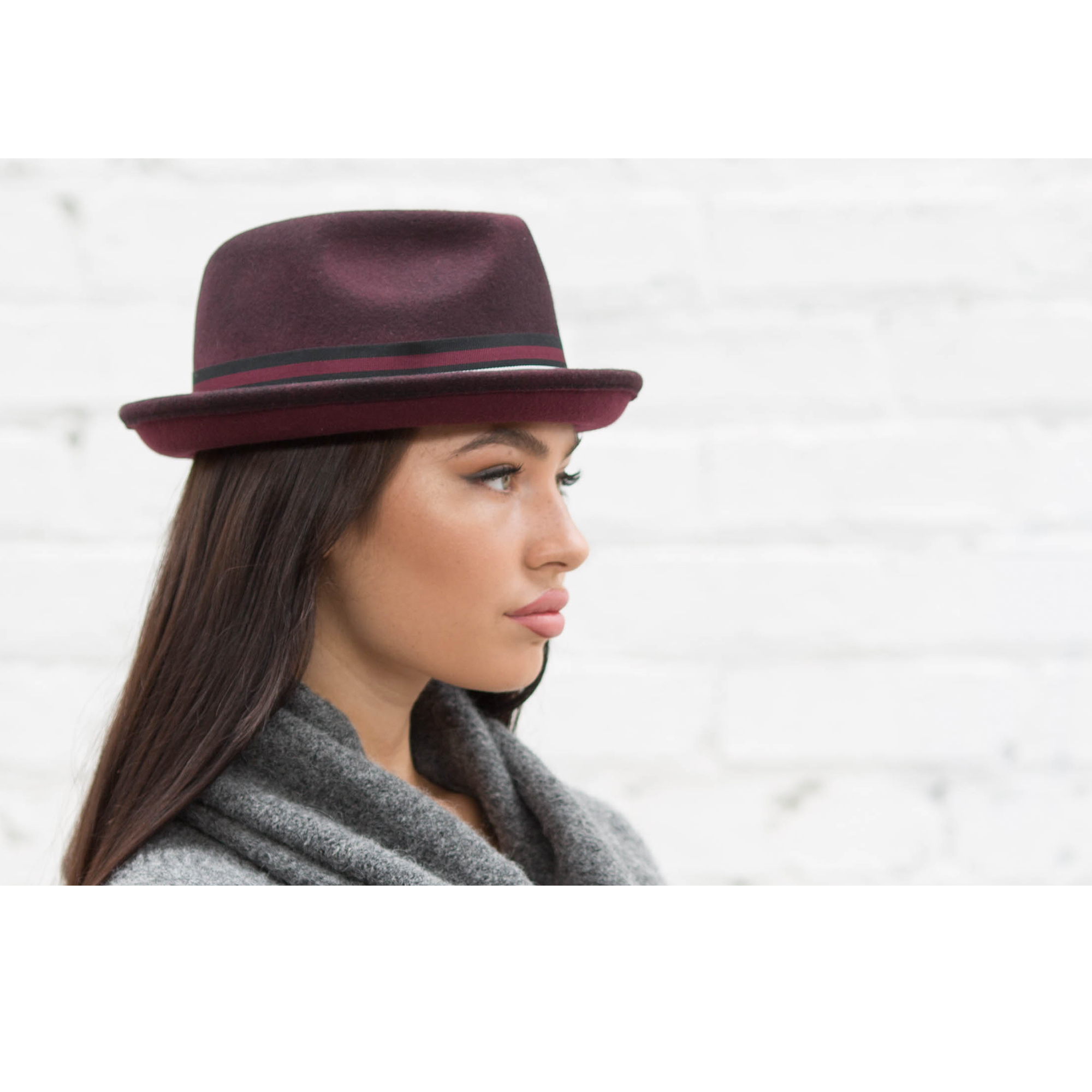 Goorin Bros. miles d wool flip up fedora Maroon  womens styling