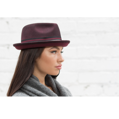 Goorin Bros. miles d wool flip up fedora Maroon  womens styling