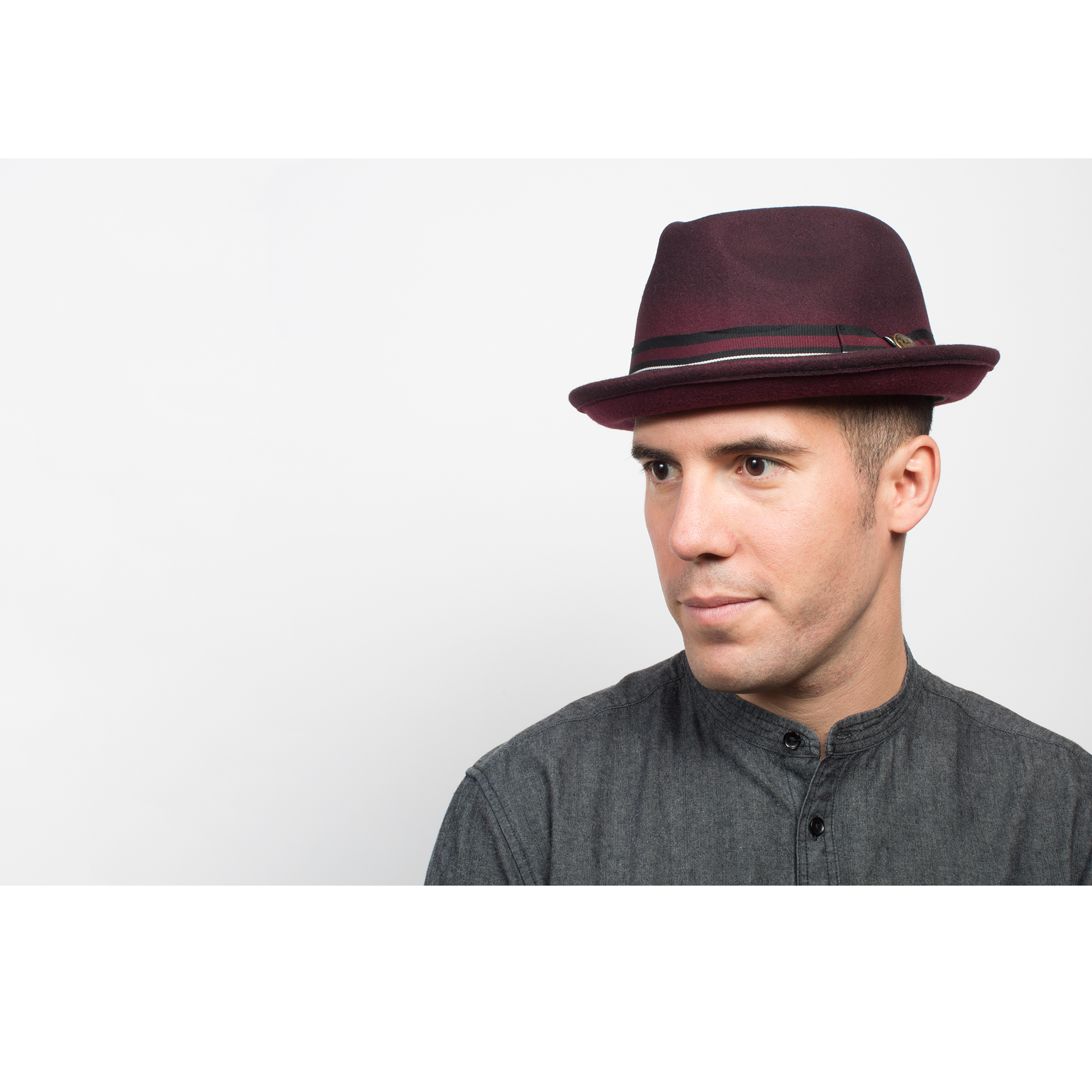 Goorin Bros. Miles D. Maroon flip up mens styling