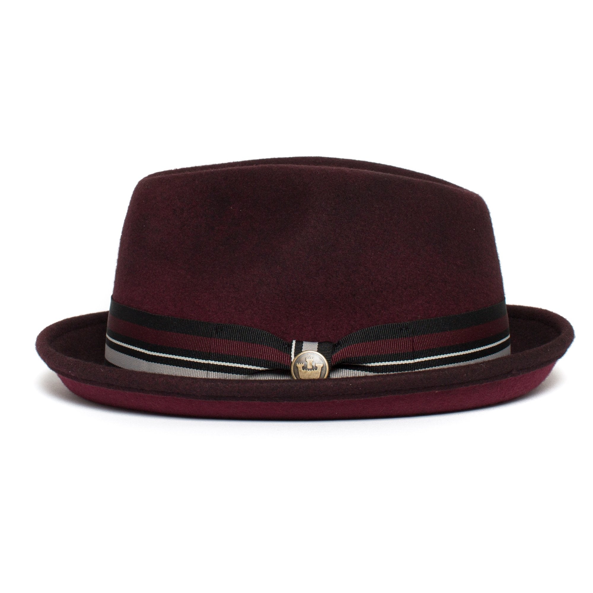 Goorin Bros. miles d wool flip up fedora Maroon side view