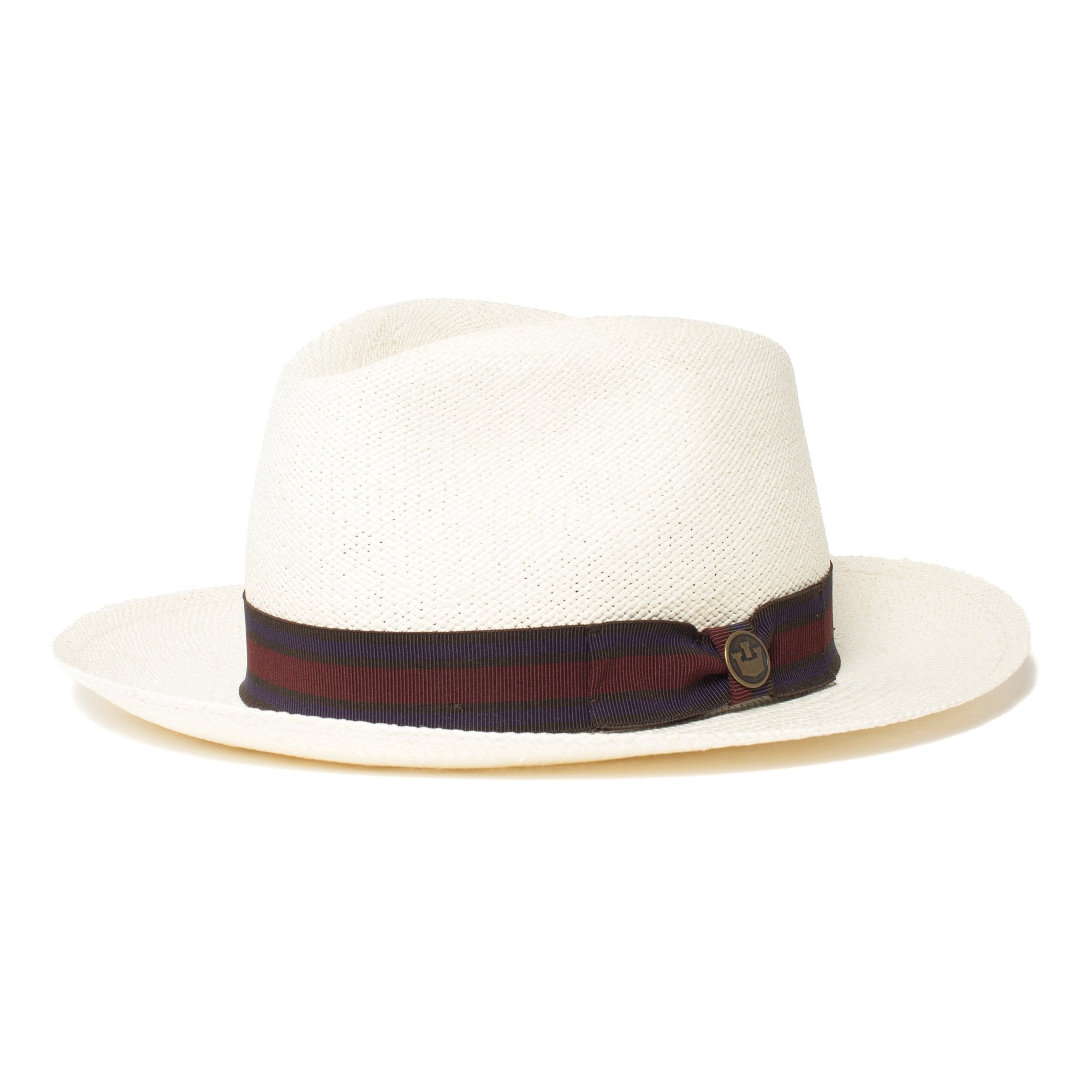 Goorin Bros. bermuda center dent medium brim straw fedora hat White left side view