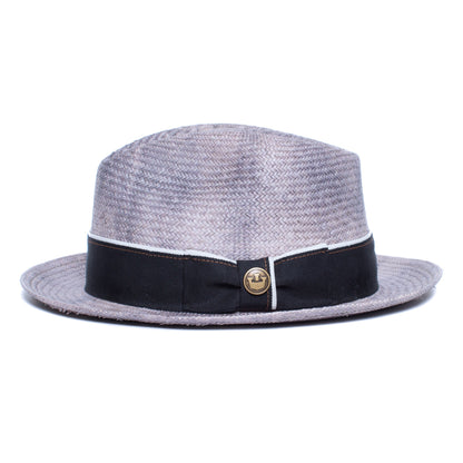 Goorin Bros. charlie grateful teardrop medium brim straw fedora hat Blue side view