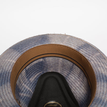 Goorin Bros. charlie grateful teardrop medium brim straw fedora hat Blue  Sweatband