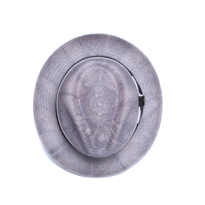 Goorin Bros. charlie grateful teardrop medium brim straw fedora hat Blue top view