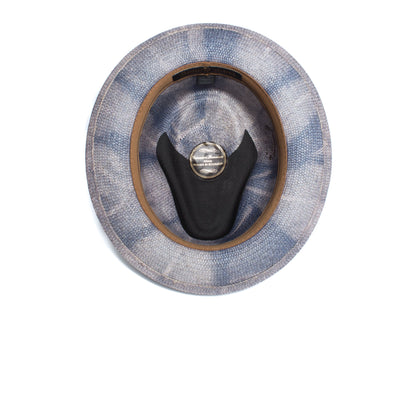 Goorin Bros. charlie grateful teardrop medium brim straw fedora hat Blue under view