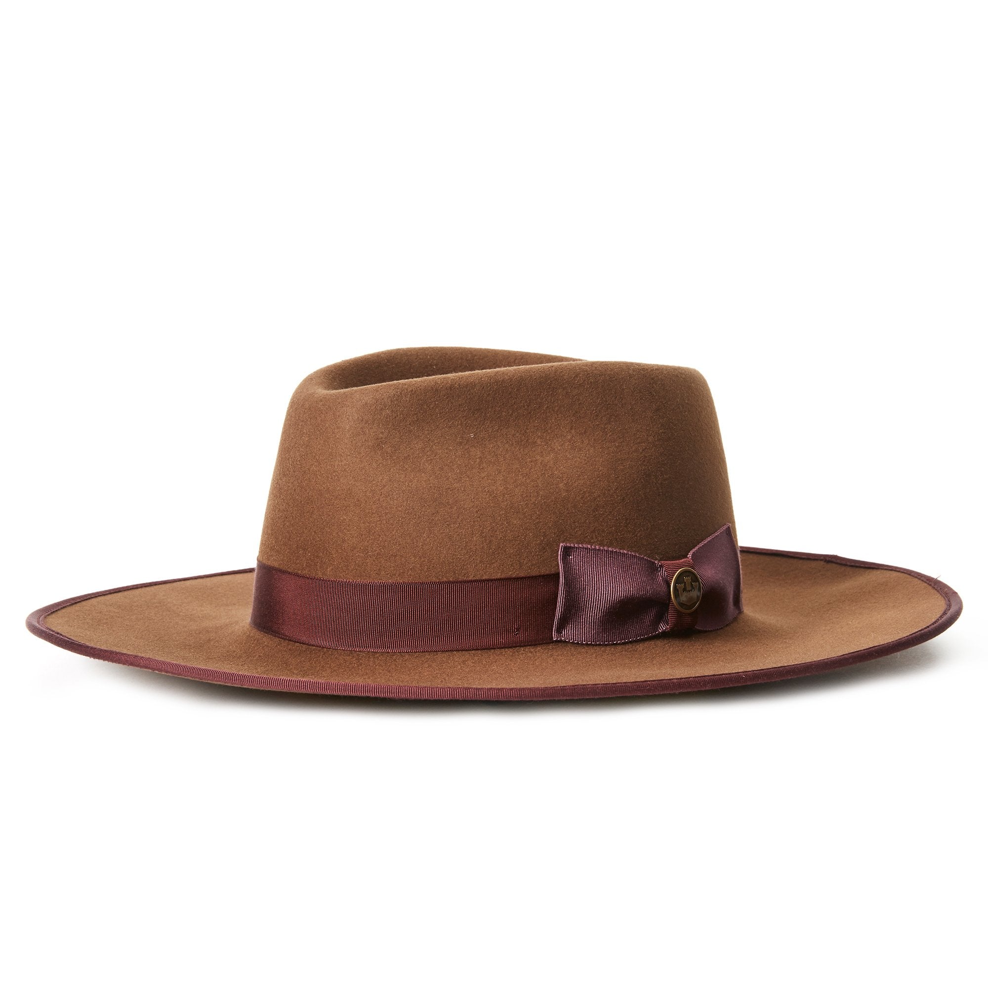 Goorin Bros. painted lady wool wide brim fedora Brown left side view