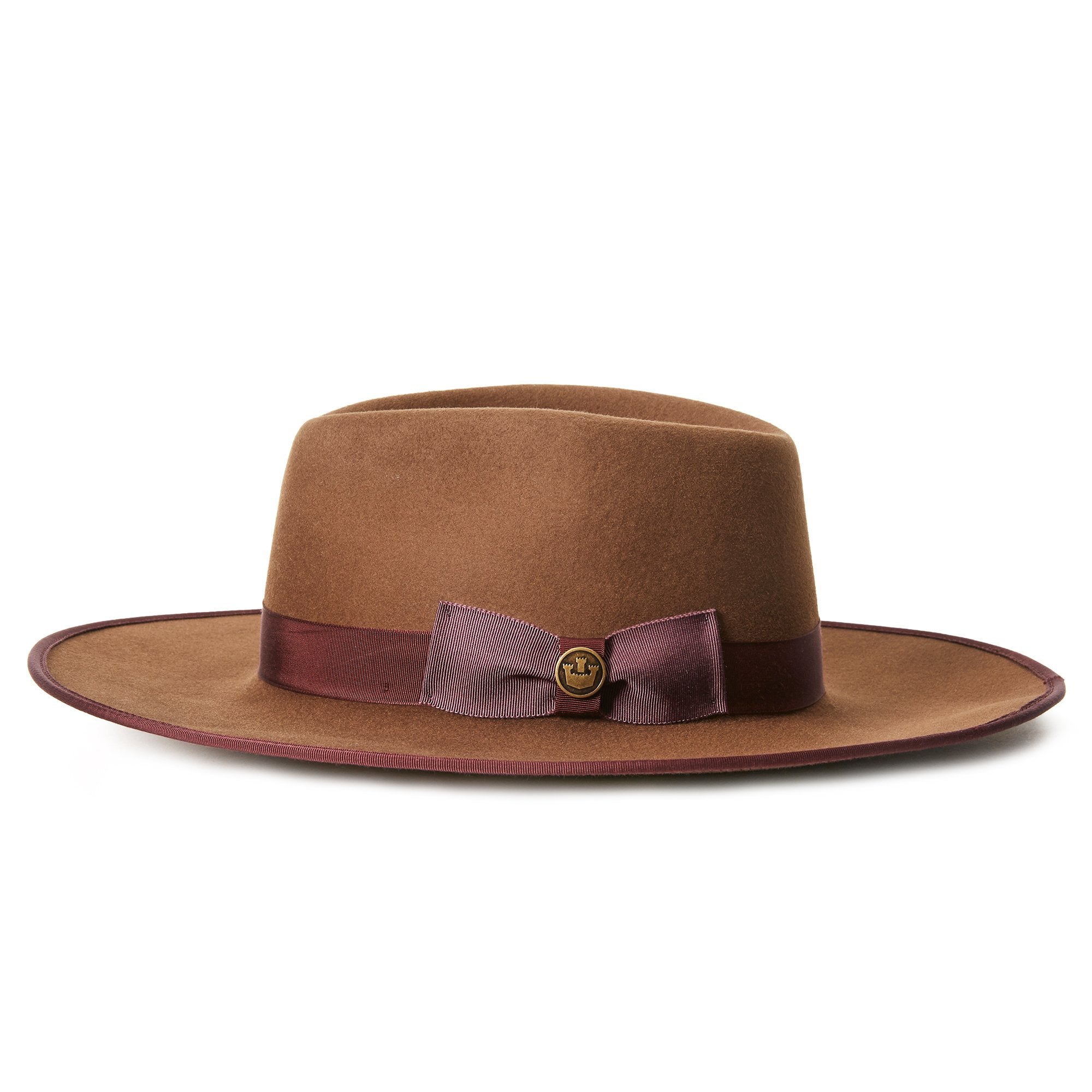 Goorin Bros. painted lady wool wide brim fedora Brown side view