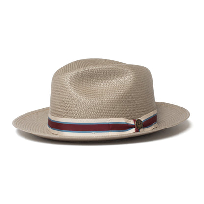 Goorin Bros. waterway center dent wide brim straw fedora hat Grey left side view