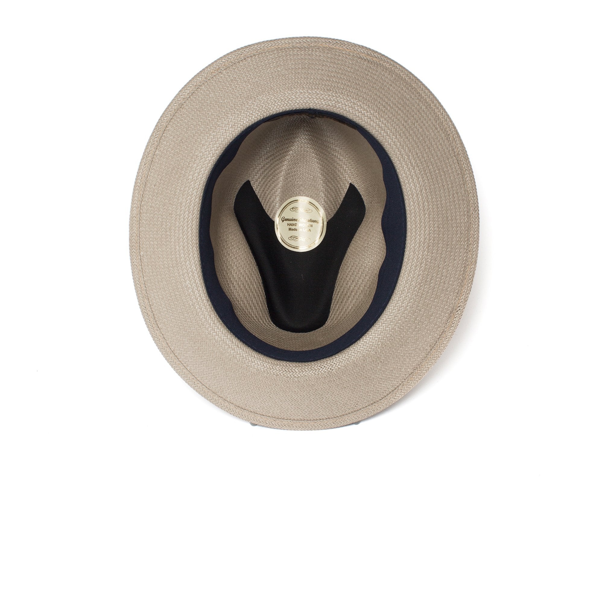 Goorin Bros. waterway center dent wide brim straw fedora hat Grey under view