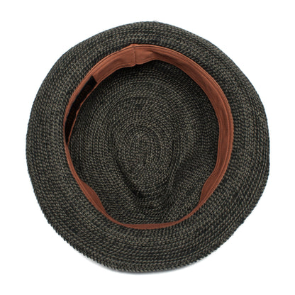 Goorin Bros. laying low teardrop short brim straw fedora hat Black under view