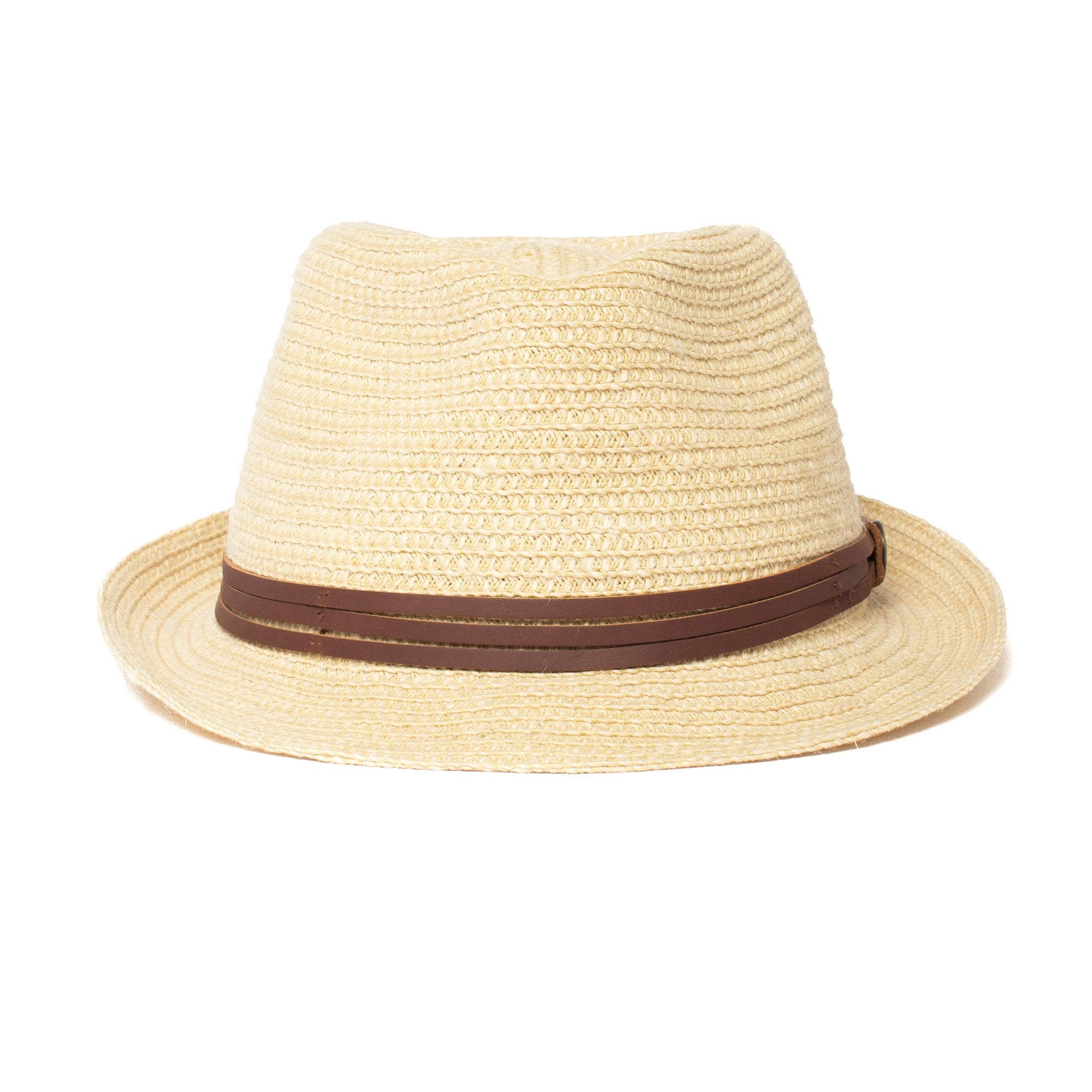 Goorin Bros. laying low teardrop short brim straw fedora hat Natural front view