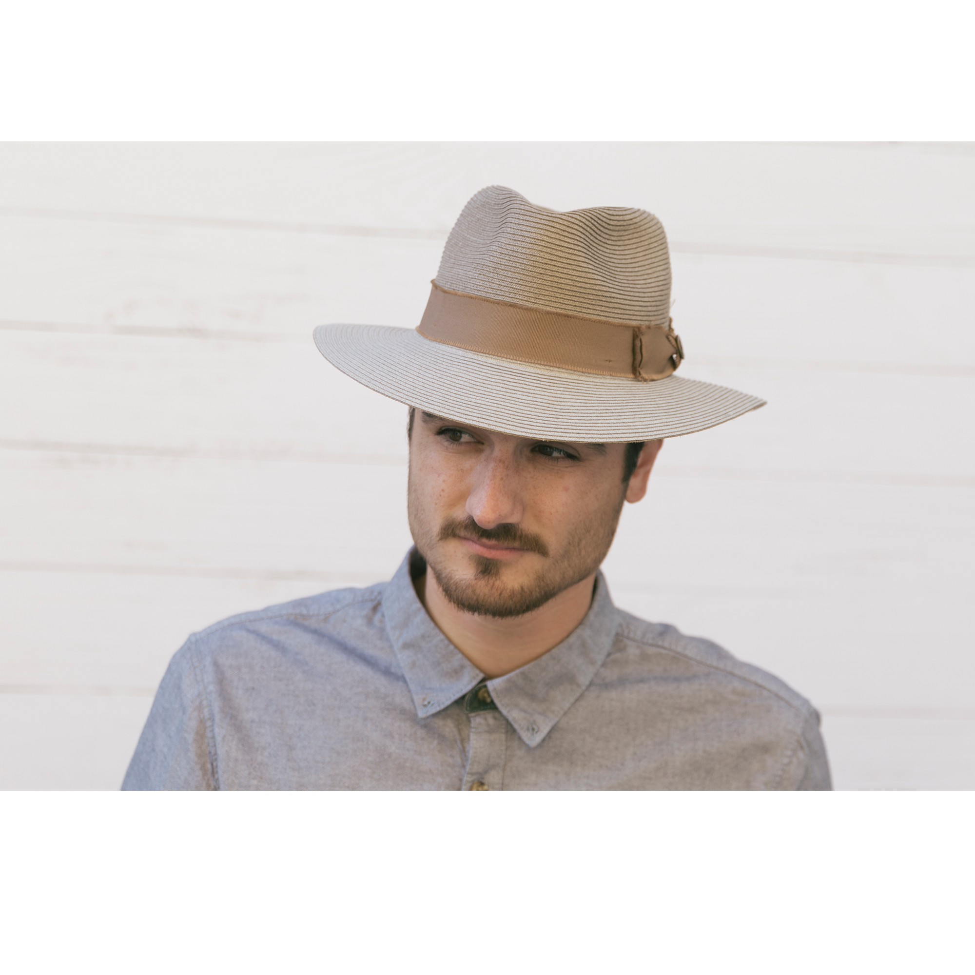 Goorin Bros. pepperfield teardrop wide brim straw fedora hat Grey  mens styling