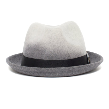 Goorin Bros. brewer center dent short brim wool fedora hat Grey front view