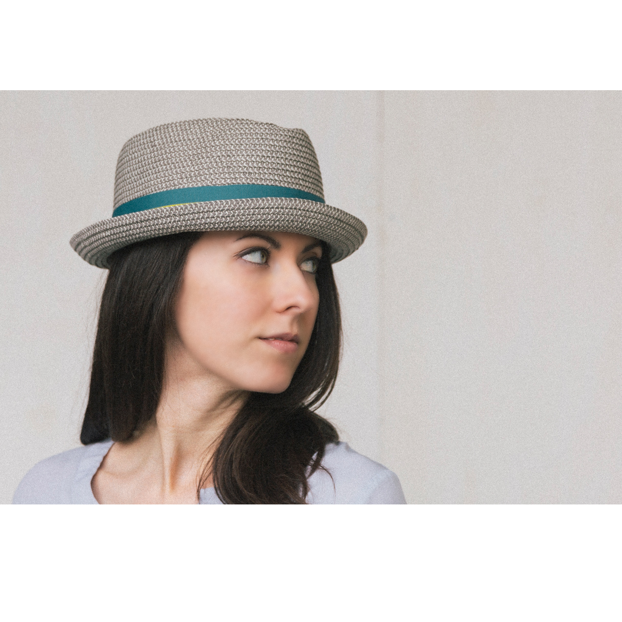 Goorin Bros. take a break diamond short brim straw porkpie fedora hat Grey  womens styling