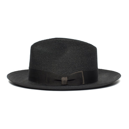 Goorin Bros. butch jackson center dent wide brim straw fedora hat Black side view
