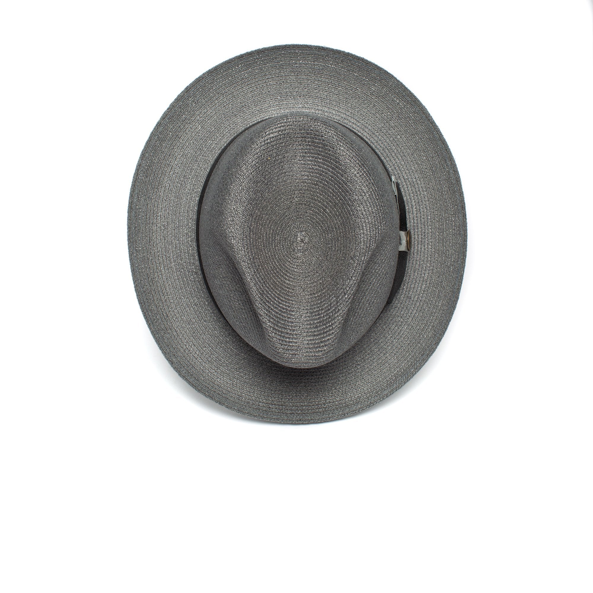 Goorin Bros. butch jackson center dent wide brim straw fedora hat Slate top view