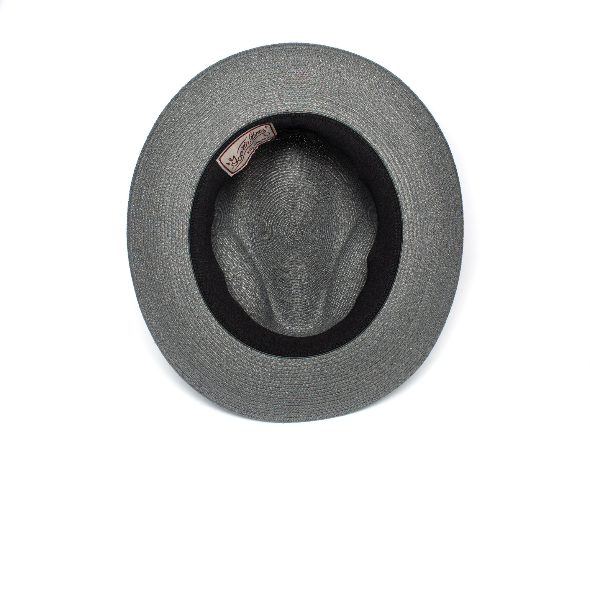 Goorin Bros. butch jackson center dent wide brim straw fedora hat Slate under view