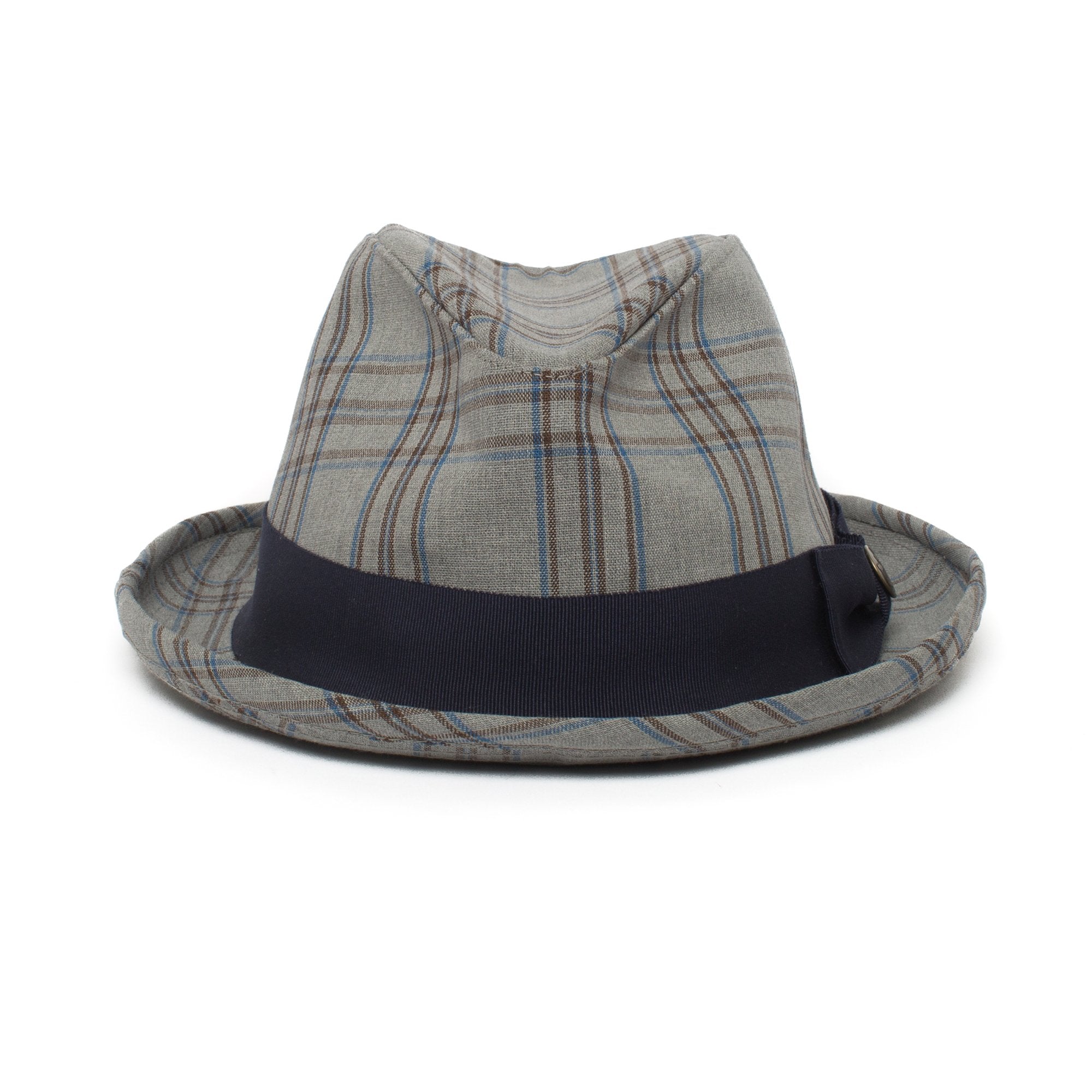 Goorin Bros. chandler handcock center dent medium brim cotton fedora hat Grey front view