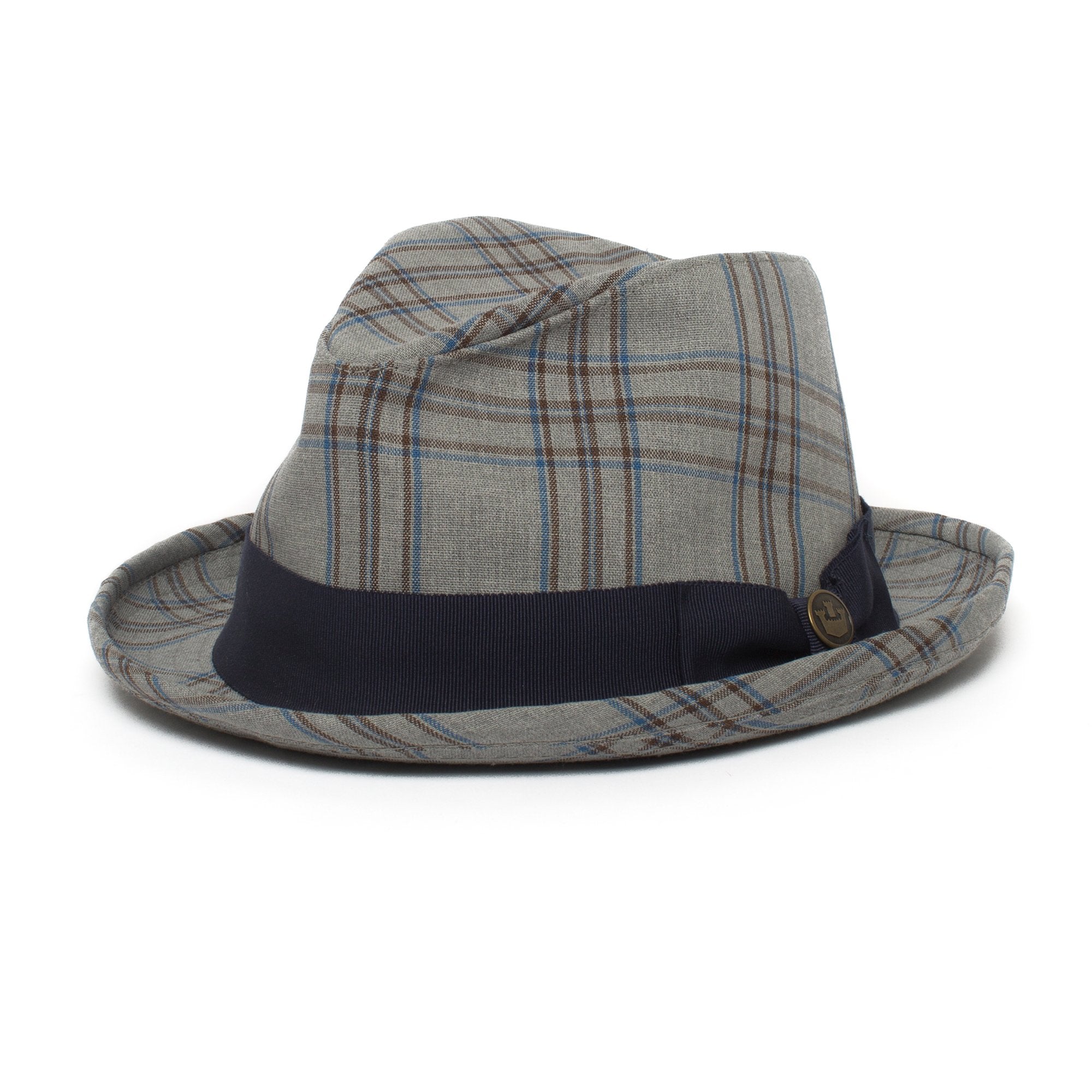 Goorin Bros. chandler handcock center dent medium brim cotton fedora hat Grey left side view