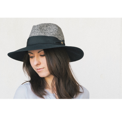 Goorin Bros. mamacita center dent wide brim polyester ribbon fedora hat Black  womens styling
