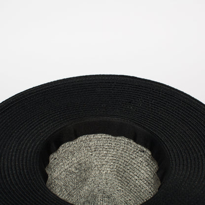 Goorin Bros. mamacita center dent wide brim polyester ribbon fedora hat Black  Sweatband