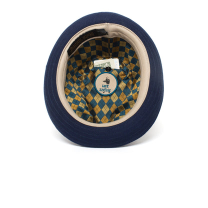 Goorin Bros. hit it pure center dent short brim poly blend fedora hat Navy under view