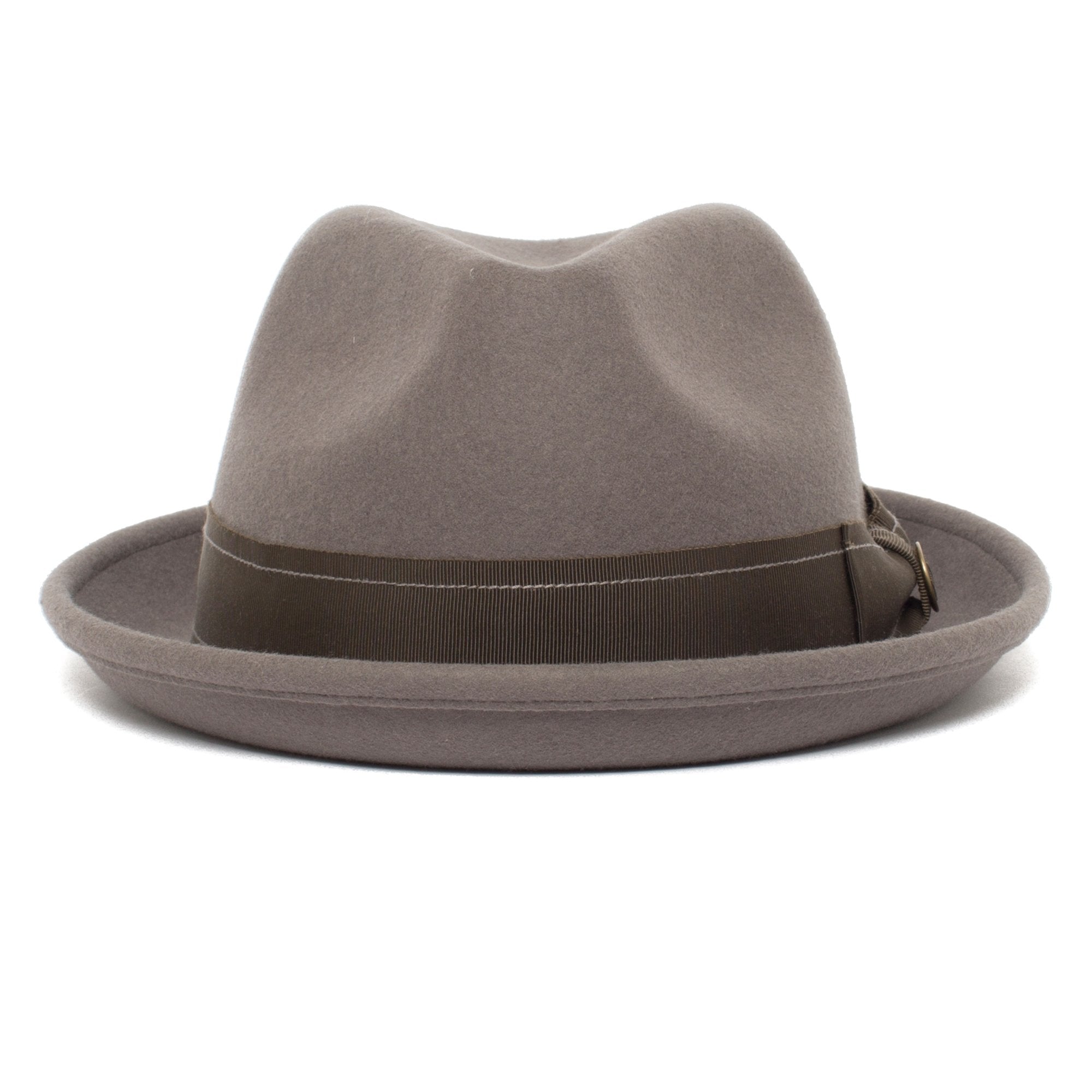 Goorin Bros. the event center dent short brim felt fedora hat Grey front view