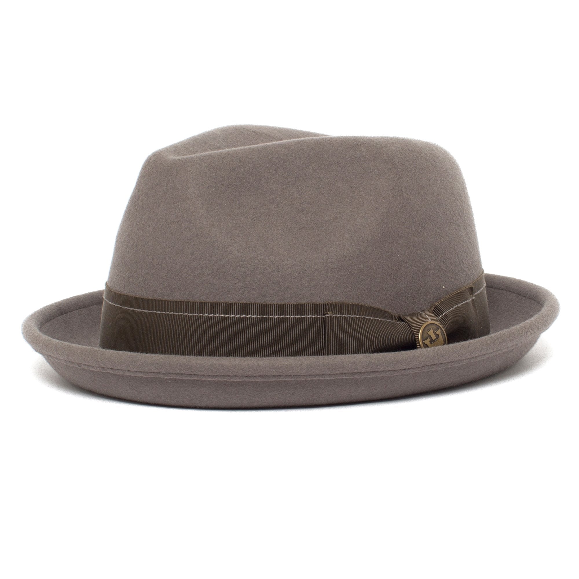 Goorin Bros. the event center dent short brim felt fedora hat Grey left side view