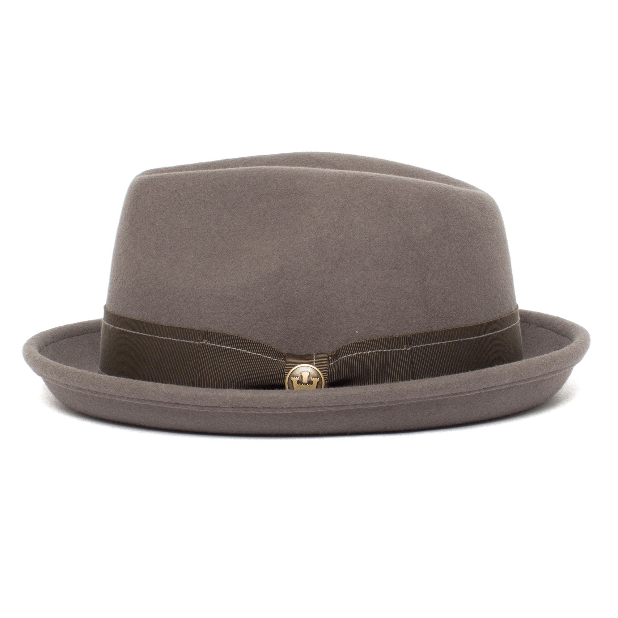 Goorin Bros. the event center dent short brim felt fedora hat Grey side view