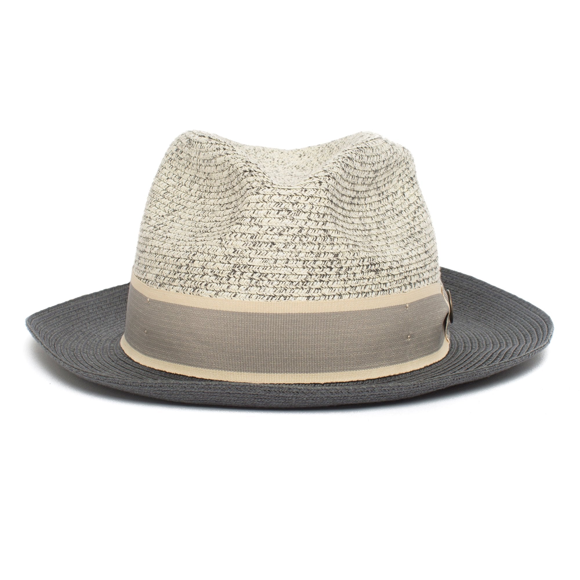 Goorin Bros. brighton high center dent medium brim paper poly blend fedora hat Grey front view