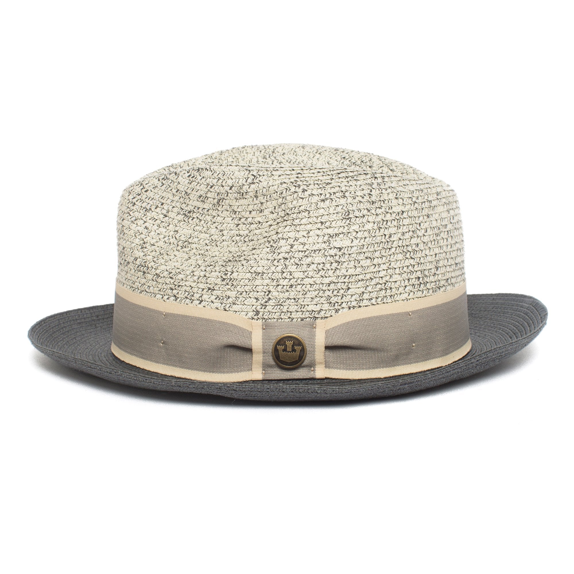 Goorin Bros. brighton high center dent medium brim paper poly blend fedora hat Grey side view