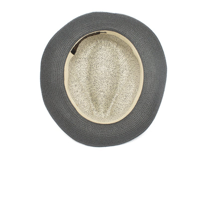 Goorin Bros. brighton high center dent medium brim paper poly blend fedora hat Grey under view