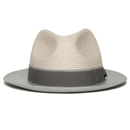 Goorin Bros. brighton high center dent medium brim paper poly blend fedora hat White front view