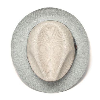 Goorin Bros. brighton high center dent medium brim paper poly blend fedora hat White top view