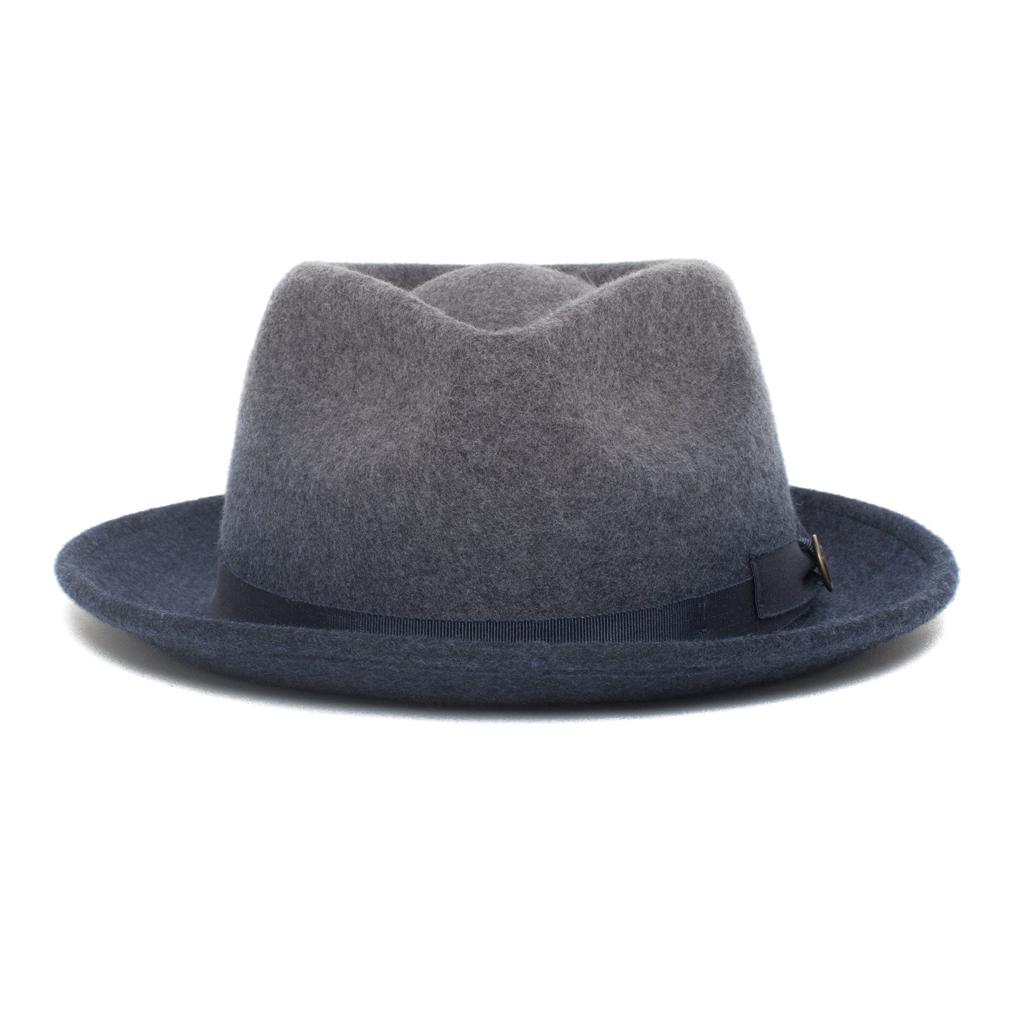 Goorin Bros. late night teardrop short brim felt fedora hat Navy front view