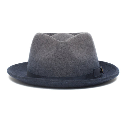 Goorin Bros. late night teardrop short brim felt fedora hat Navy front view
