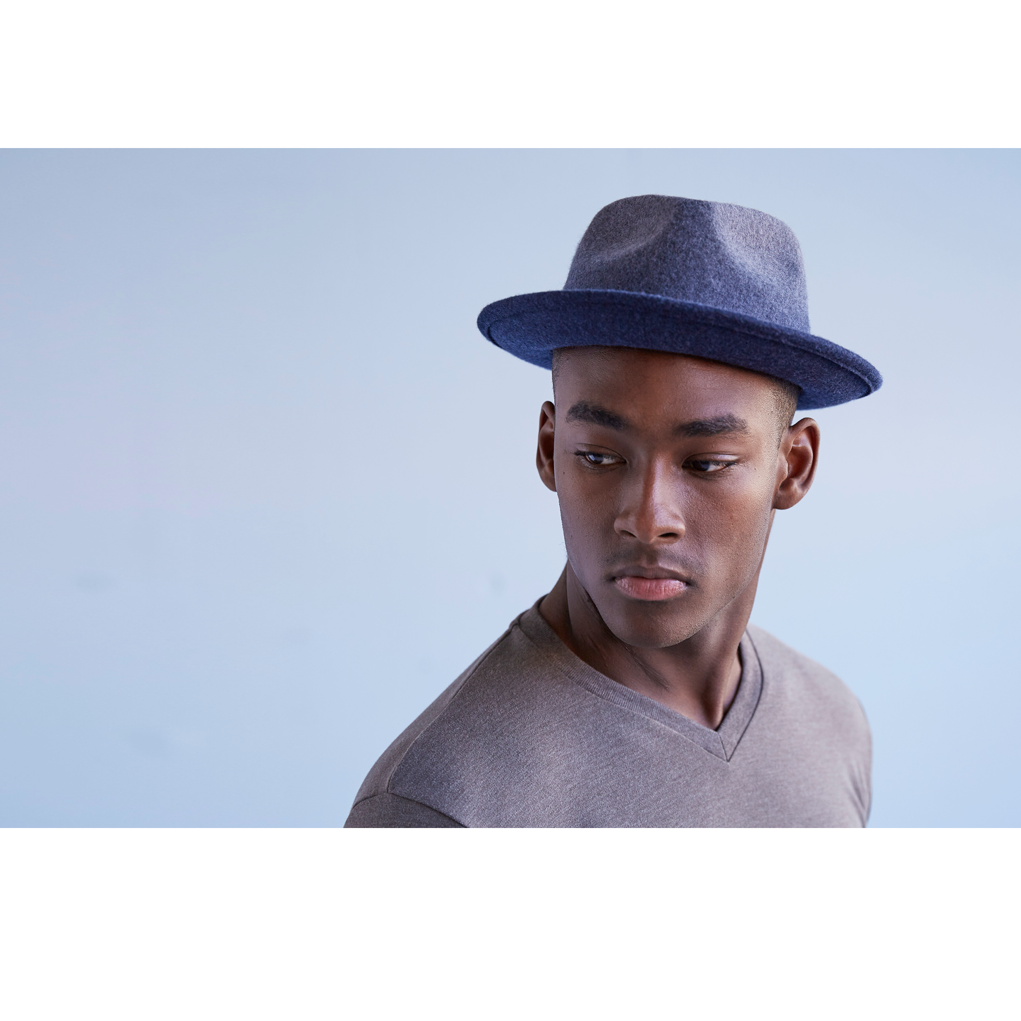 Goorin Bros. late night teardrop short brim felt fedora hat Navy  mens styling