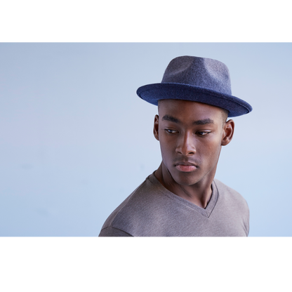Goorin Bros. late night teardrop short brim felt fedora hat Navy  mens styling