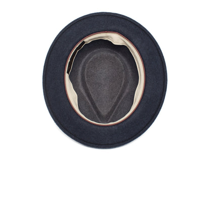 Goorin Bros. late night teardrop short brim felt fedora hat Navy under view