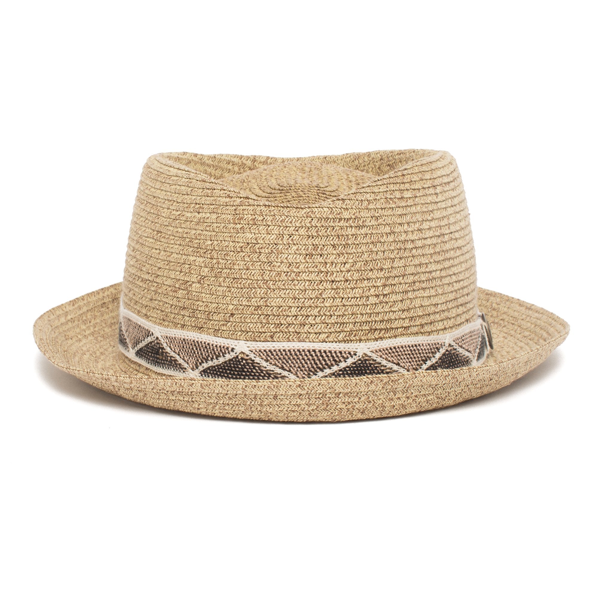 Goorin Bros. albuquerque diamond short brim straw porkpie fedora hat Brown front view
