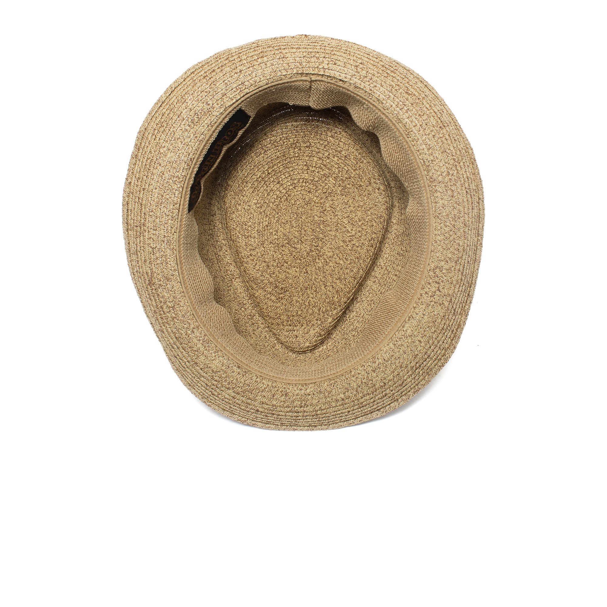 Goorin Bros. albuquerque diamond short brim straw porkpie fedora hat Brown under view