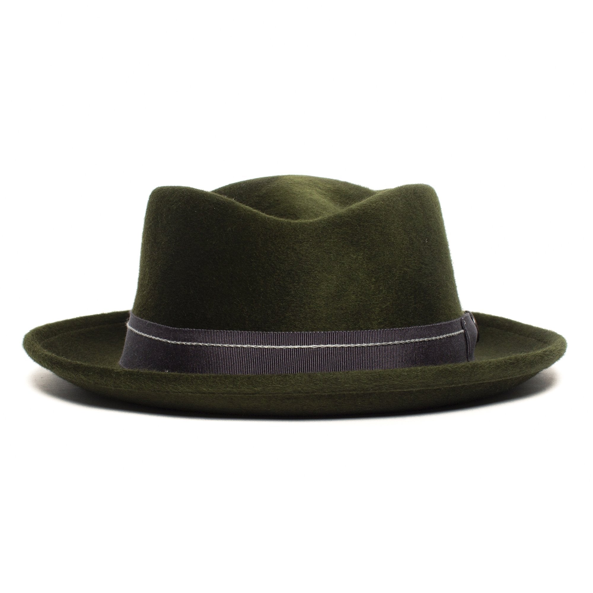 Goorin Bros. note king diamond medium brim felt porkpie fedora hat Green front view