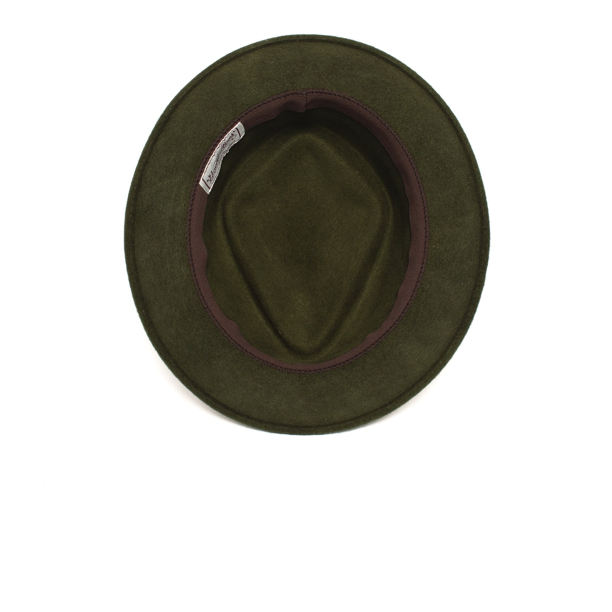 Goorin Bros. note king diamond medium brim felt porkpie fedora hat Green under view
