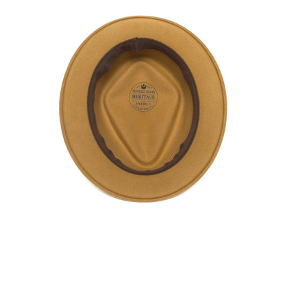 Goorin Bros. note king diamond medium brim felt porkpie fedora hat Mustard under view